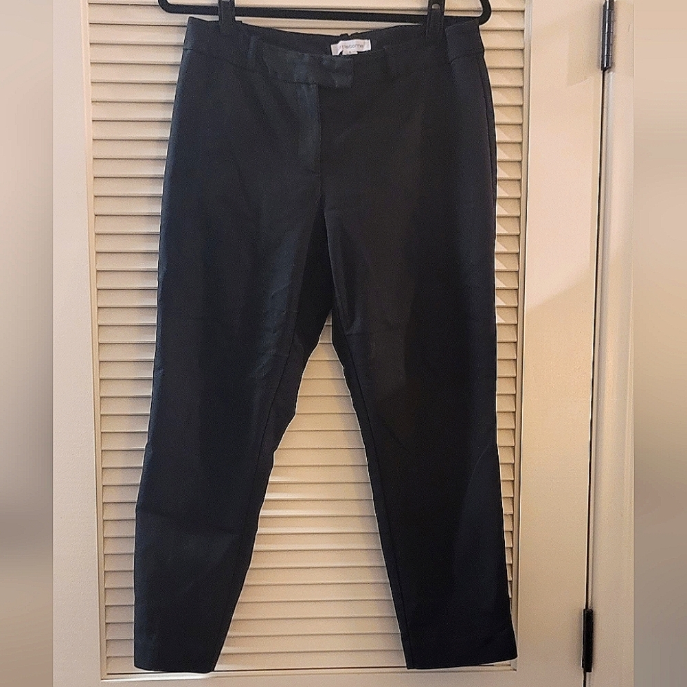 Liz Claiborne - Black Straight Leg Pants With Back Pockets